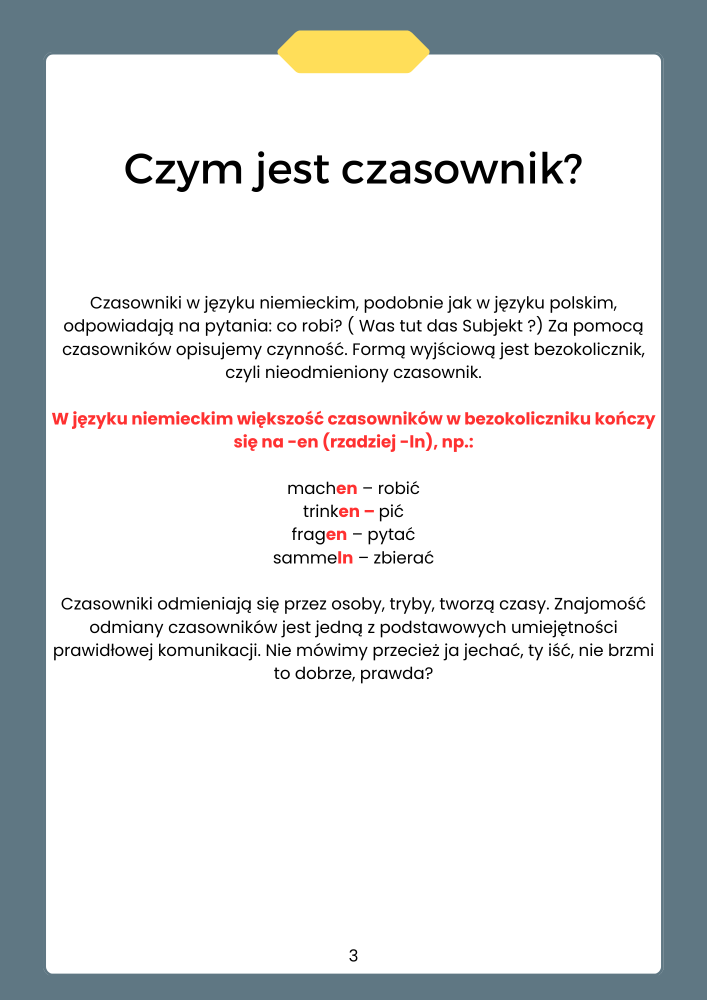 Czasowniki niemieckie 1